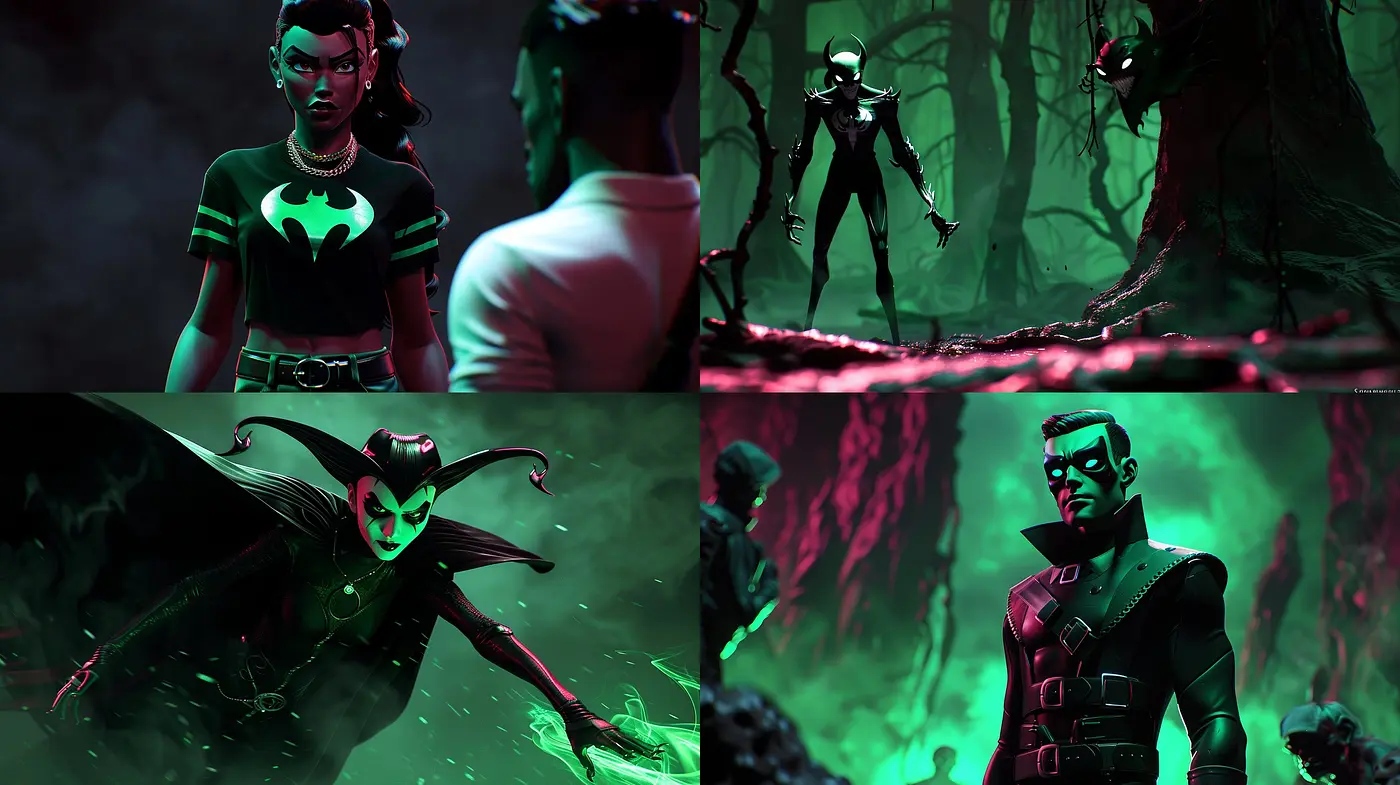 Gothic Elegance in Emerald Shadows: An Exploration of Dark Fantasy Art - Midjourney sref style