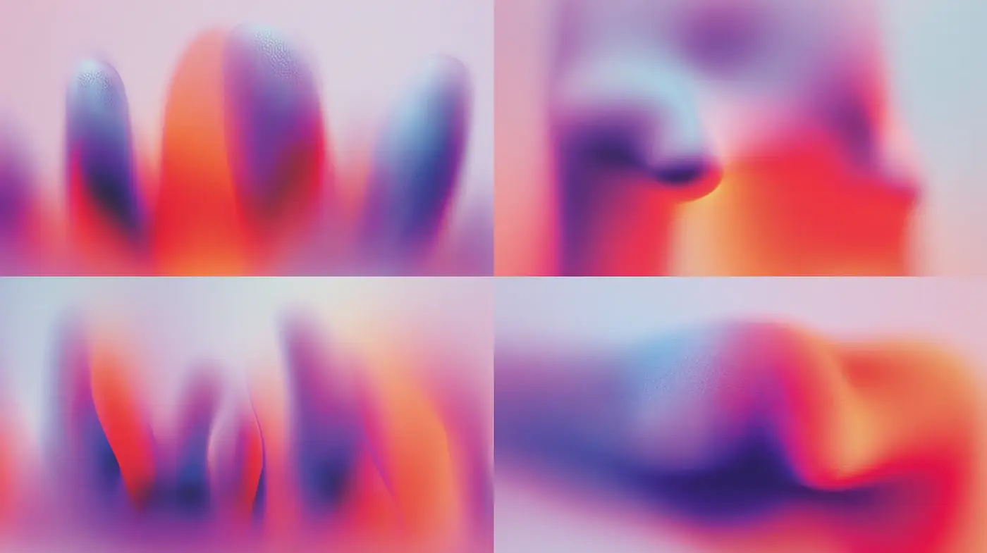 Soft and Ethereal Abstract Forms with a Warm Gradient - Midjourney sref style