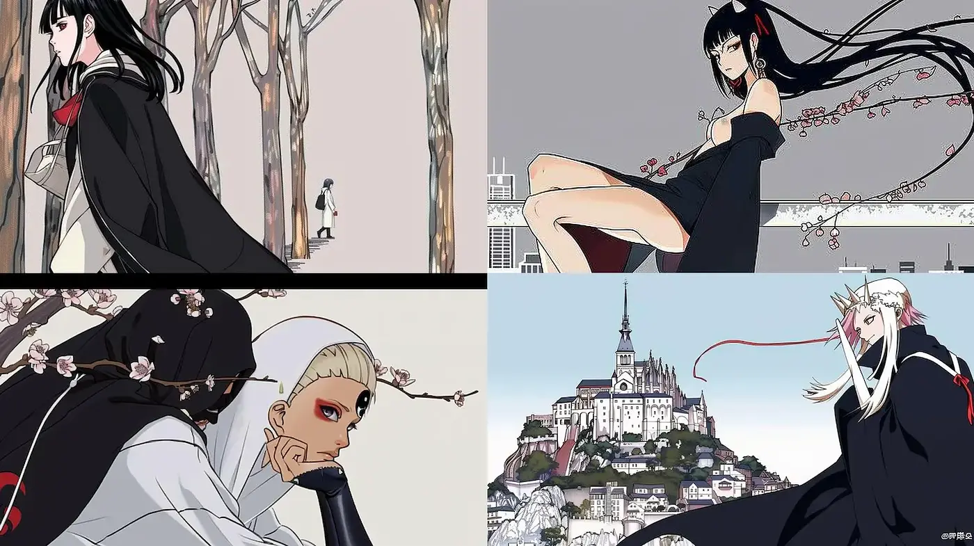 Elegant and Enigmatic Aesthetic with Influences of Contemporary Anime - Midjourney sref style
