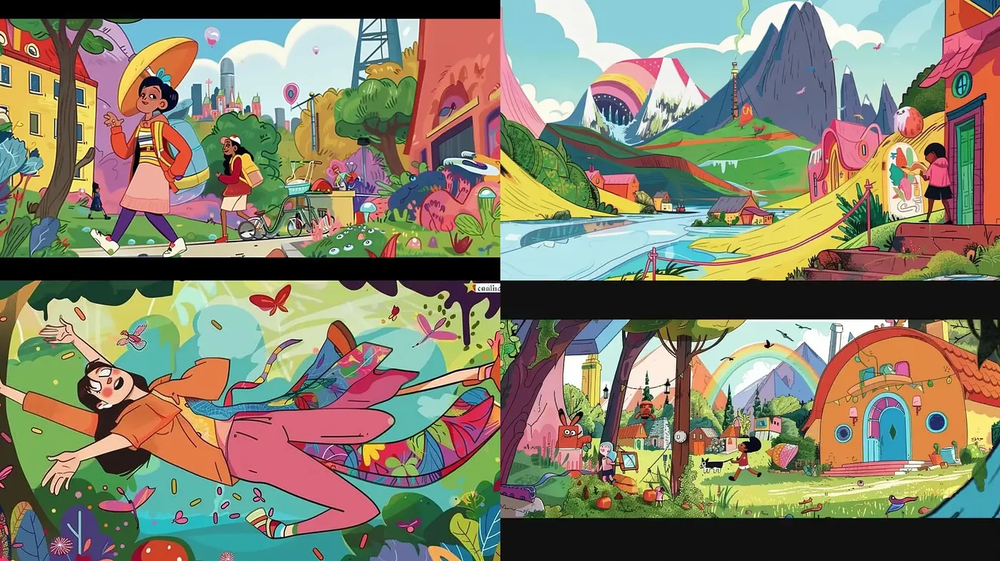 Whimsical Storybook Illustration with a Contemporary Twist - Midjourney sref style