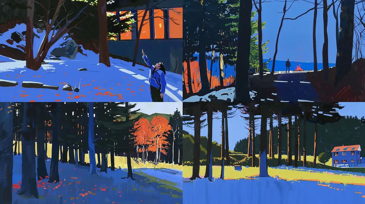 Luminous Twilight Vignettes with a Dramatic Color Contrast - Midjourney sref style