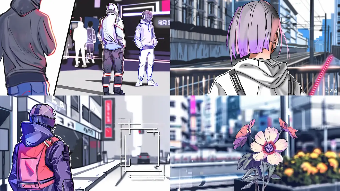 Modern Urban Aesthetic with a Digital Retro Feel - Midjourney sref style