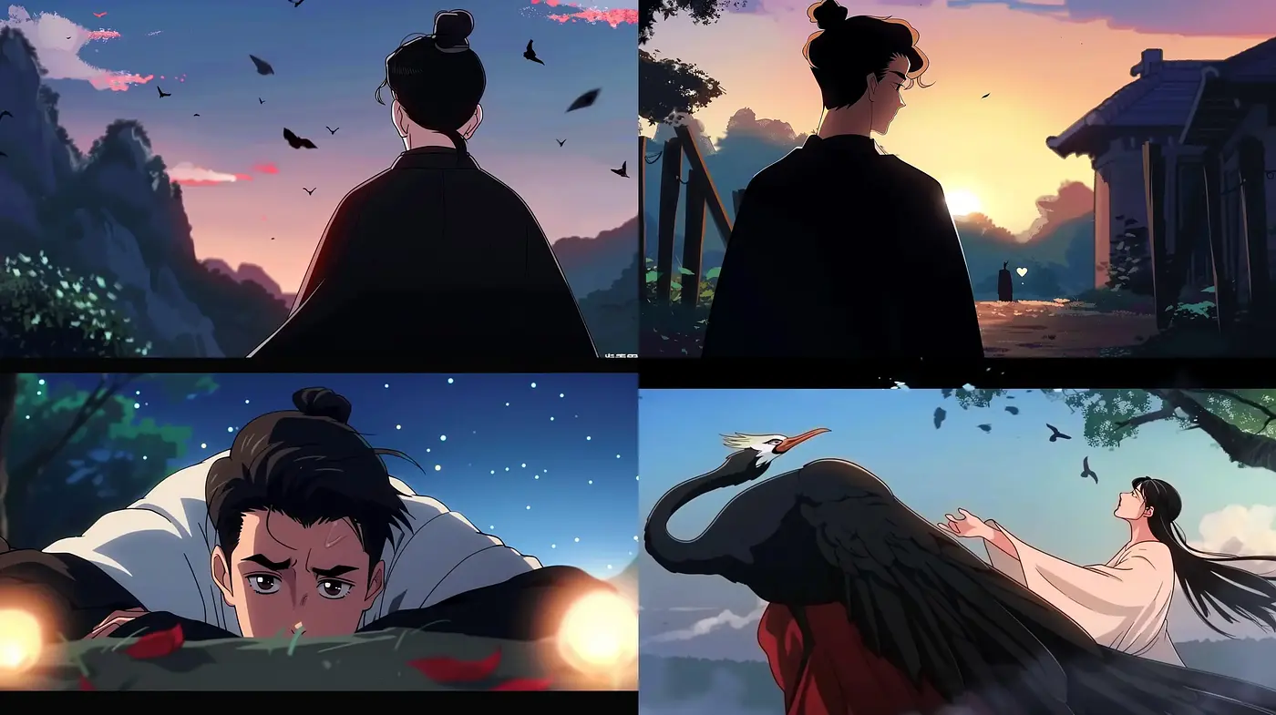 Ethereal Twilight Serenity in Anime-Inspired Digital Paintings - Midjourney sref style