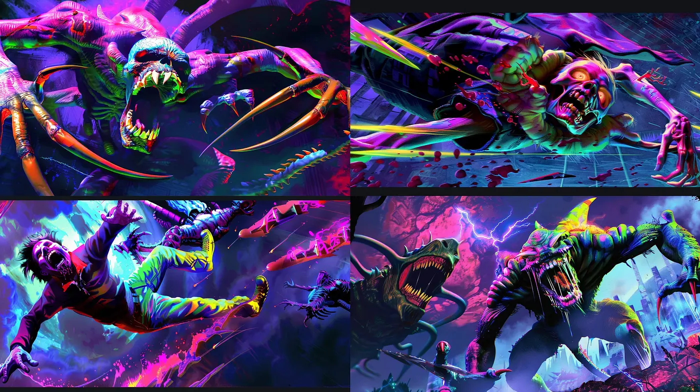 Neon Futurism with a Surrealistic Twist - Midjourney sref style