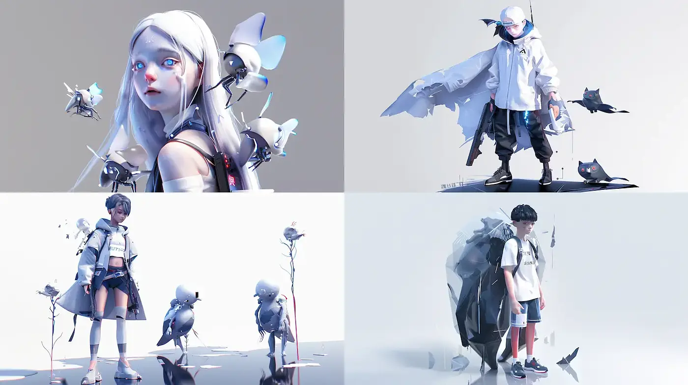 Futuristic Character Design with Ethereal Aesthetic - Midjourney sref style