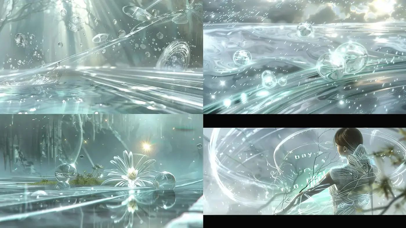  ethereal aquatic dreamscape with a surreal quality and luminescent textures - Midjourney sref style