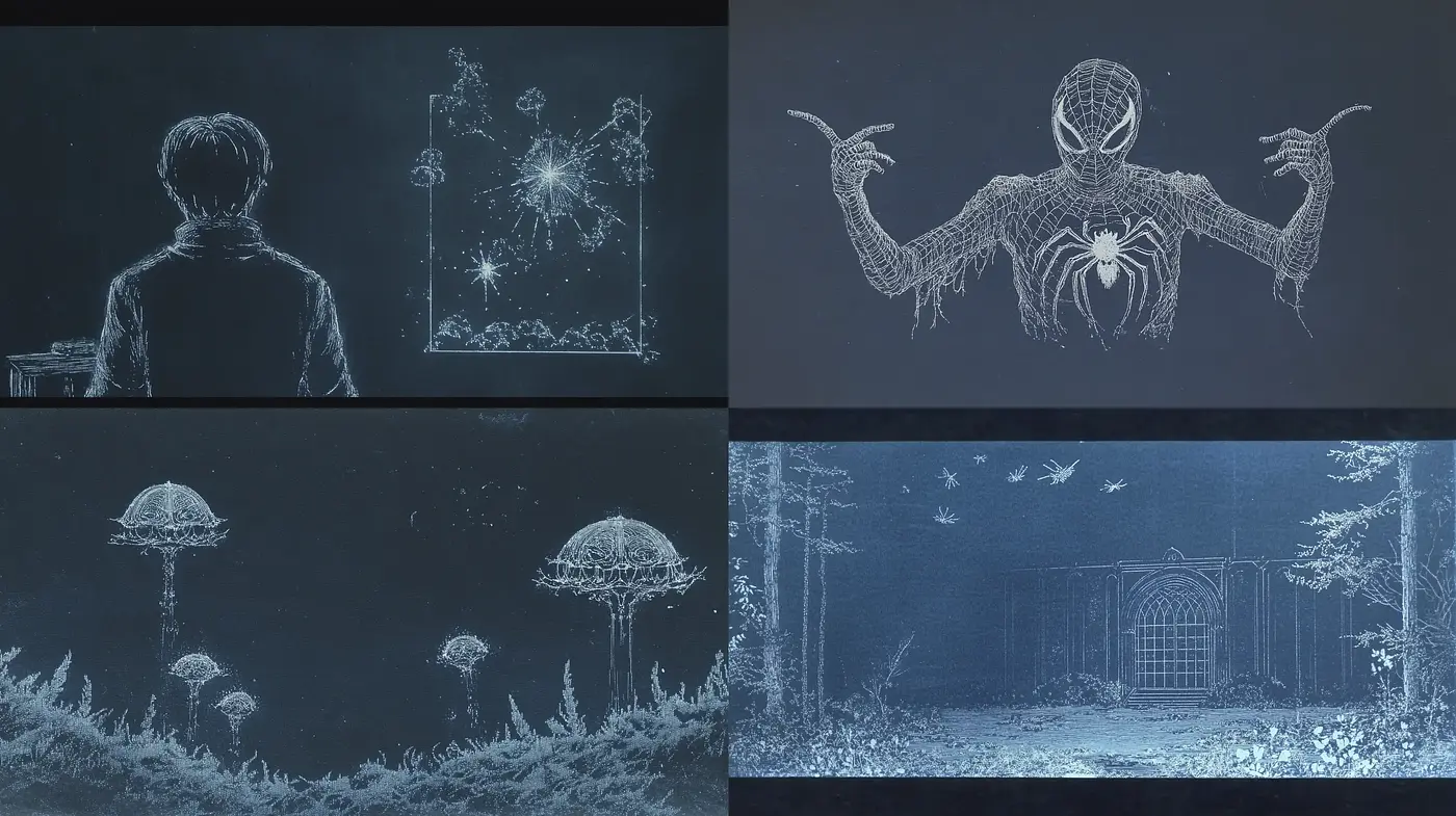 Ethereal Nocturne Sketches: A Fusion of Dream and Midnight Ink - Midjourney sref style