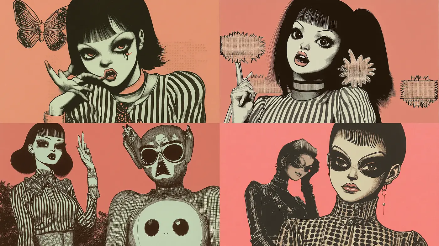 Surreal Retro-Futuristic Portrait Series - Midjourney sref style