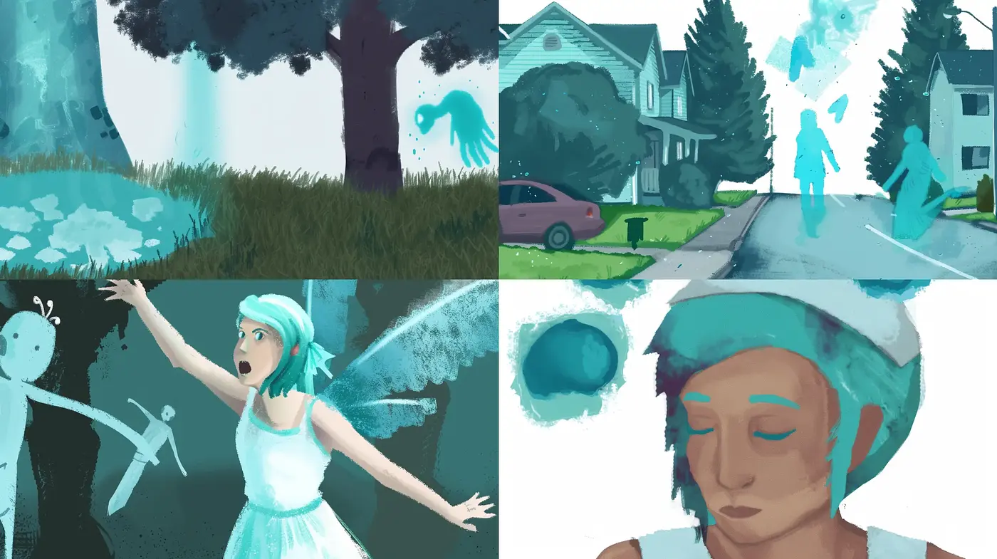 Spectral Serenity in Turquoise Hues: A Haunting Homage to Otherworldly Visitation - Midjourney sref style