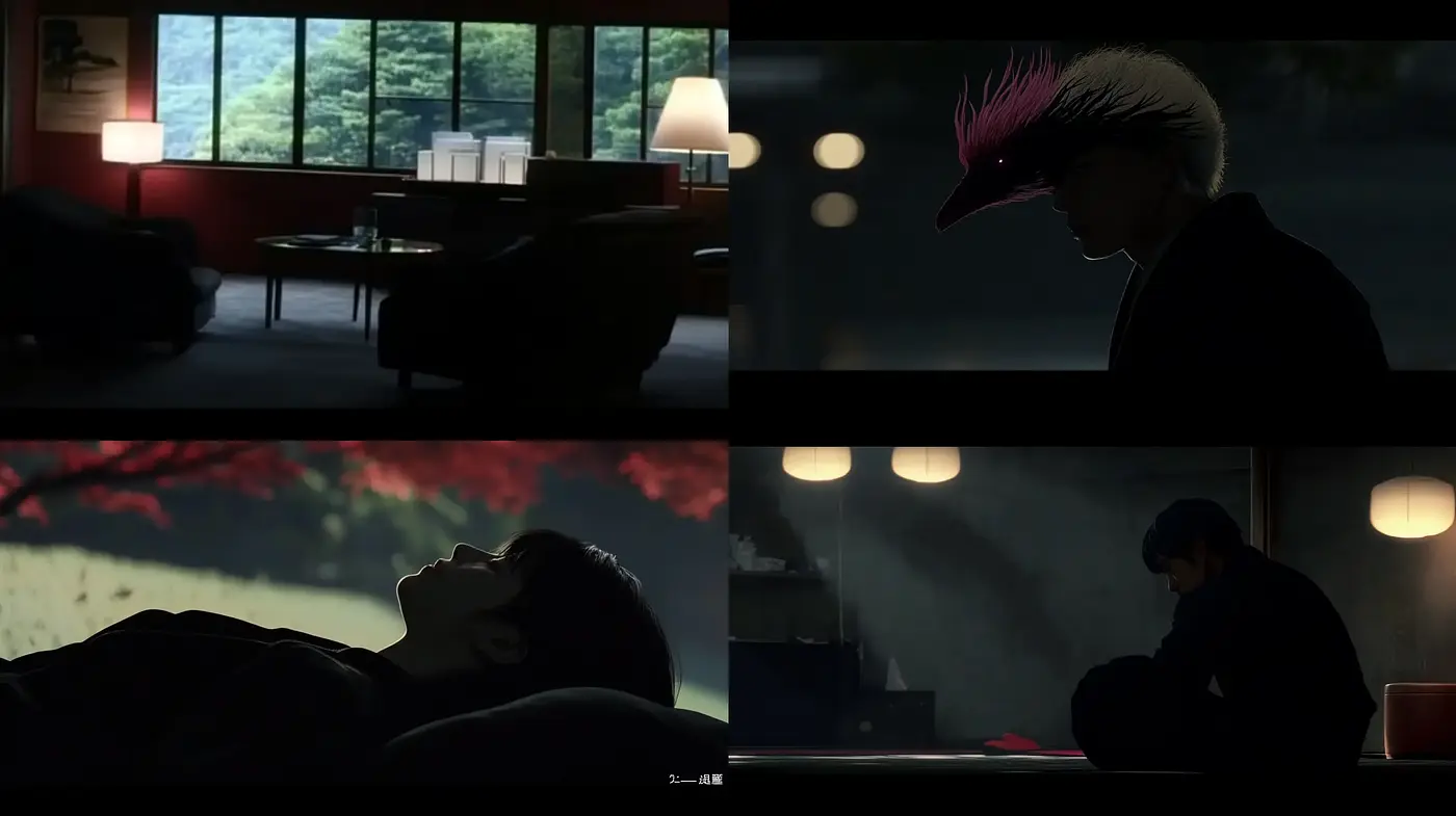 Somber and Moody Cinematic Style with Dim Lighting and Contrasting Shadows - Midjourney sref style