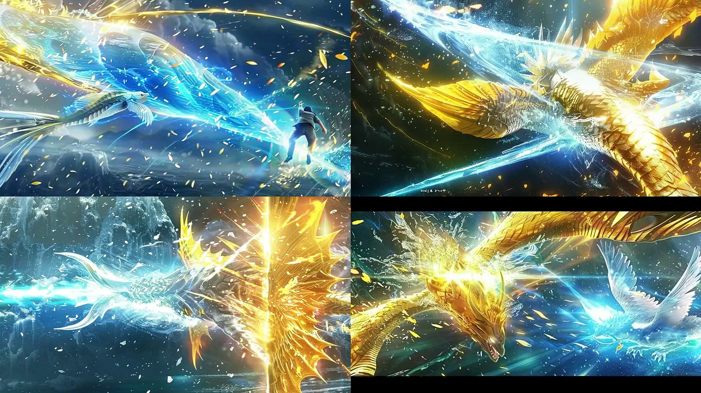 Ethereal Luminosity: A Study in Radiant Hues and Dynamic Energy - Midjourney sref style