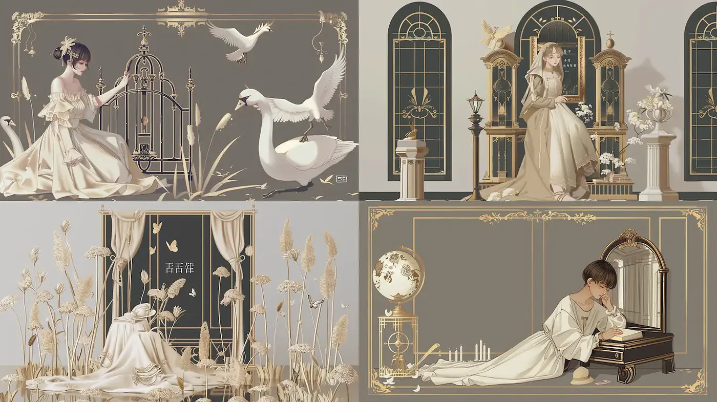 Elegant and ethereal fantasy with a minimalist aesthetic - Midjourney sref style