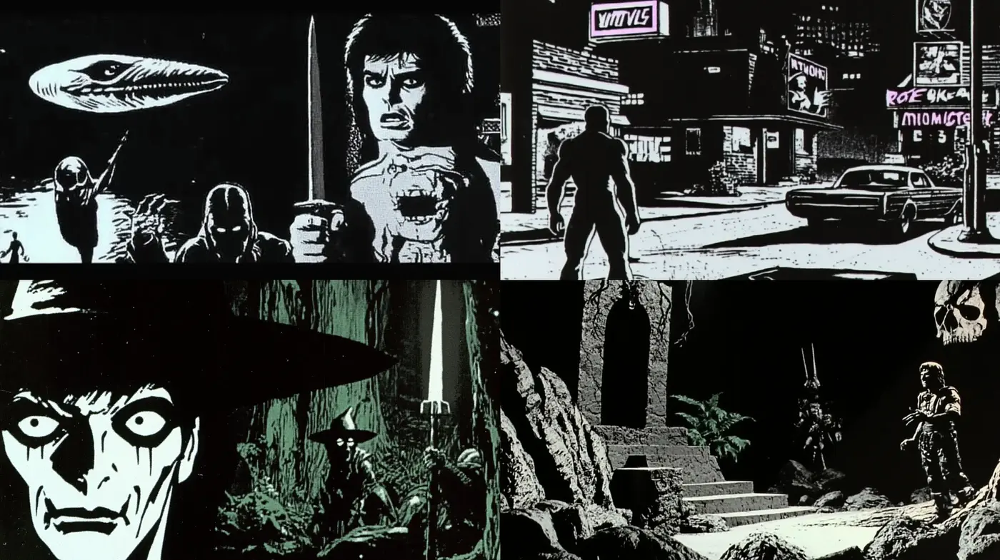 Noir-Inspired Cinematic Tableaus with a Foreboding Atmosphere - Midjourney sref style