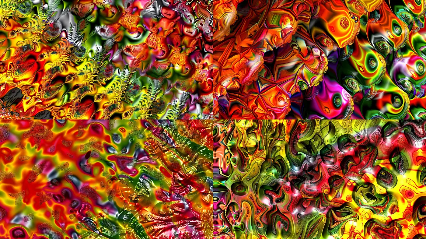 Synchronicity of Dreams: A Tapestry of Psychedelic Impressions in Digital Art - Midjourney sref style