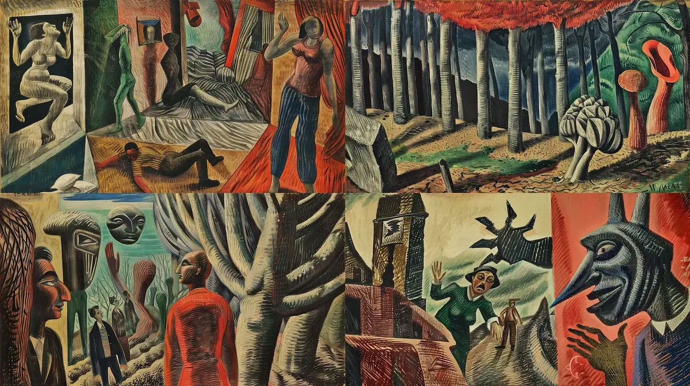 Vibrant and Expressive Artwork with Strong Visual Narratives - Midjourney sref style