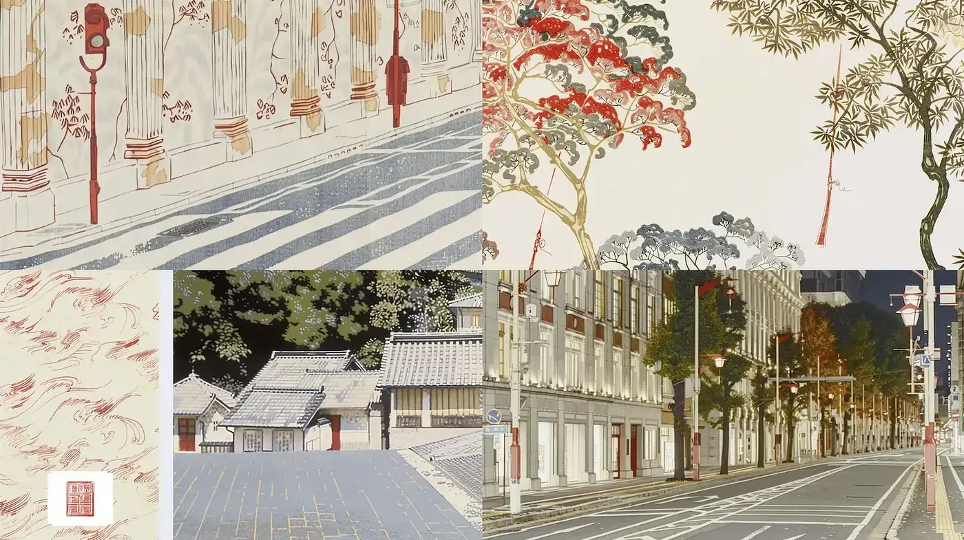 A Harmonious Blend of Traditional and Modern Architectural Elements - Midjourney sref style
