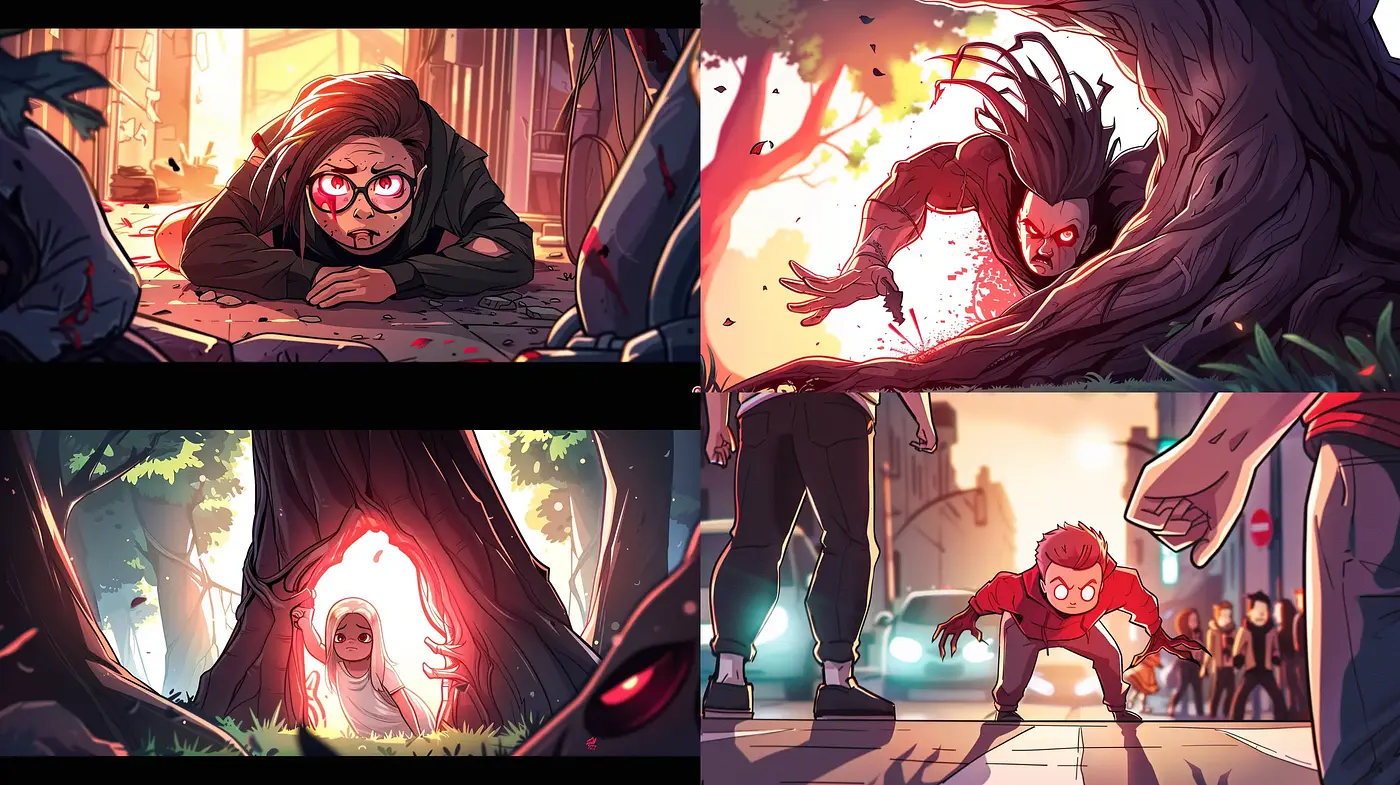 Dynamic Cinematic Illustrations with Vibrant Anime Essence - Midjourney sref style
