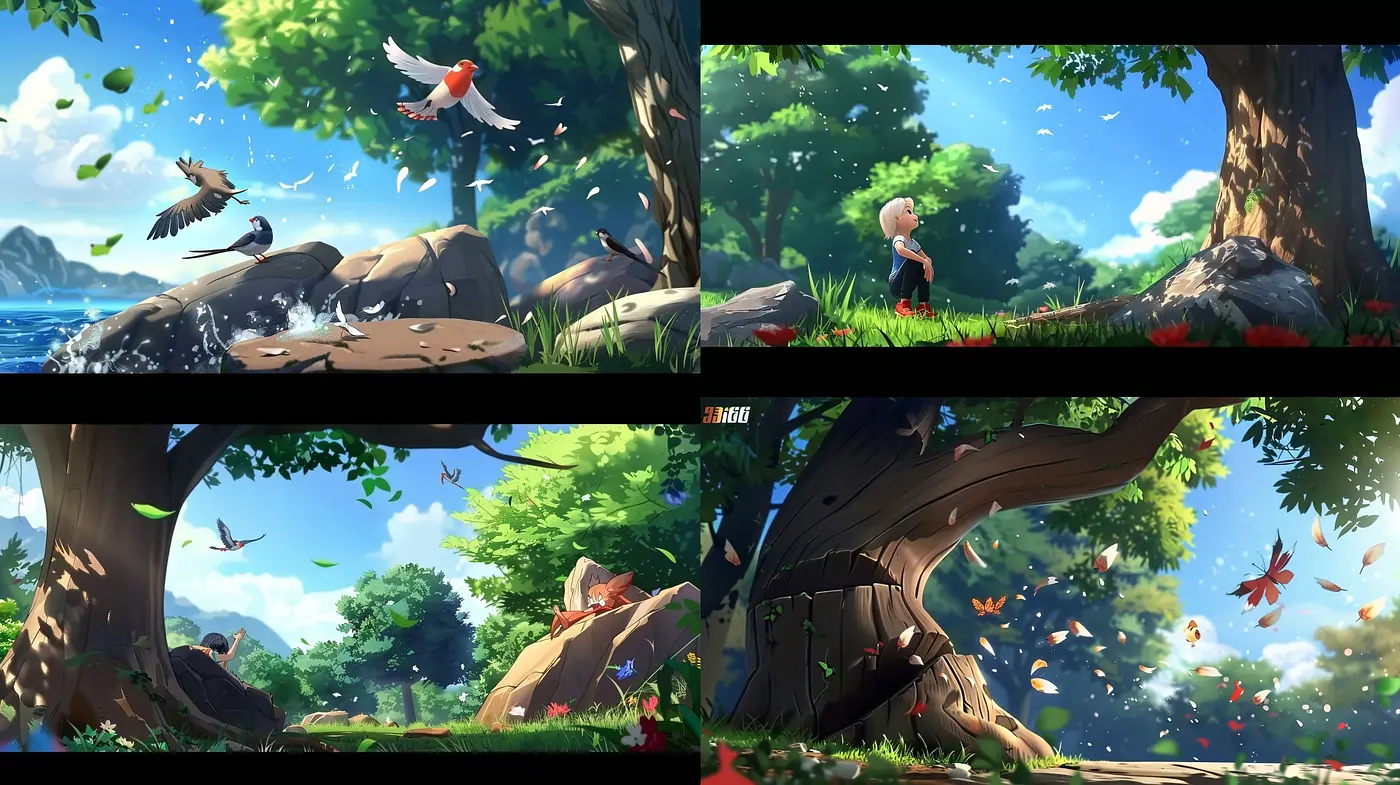 Ethereal Nature Breeze: A Fusion of Vivid Colors and Dreamy Landscapes in Digital Brushstrokes - Midjourney sref style