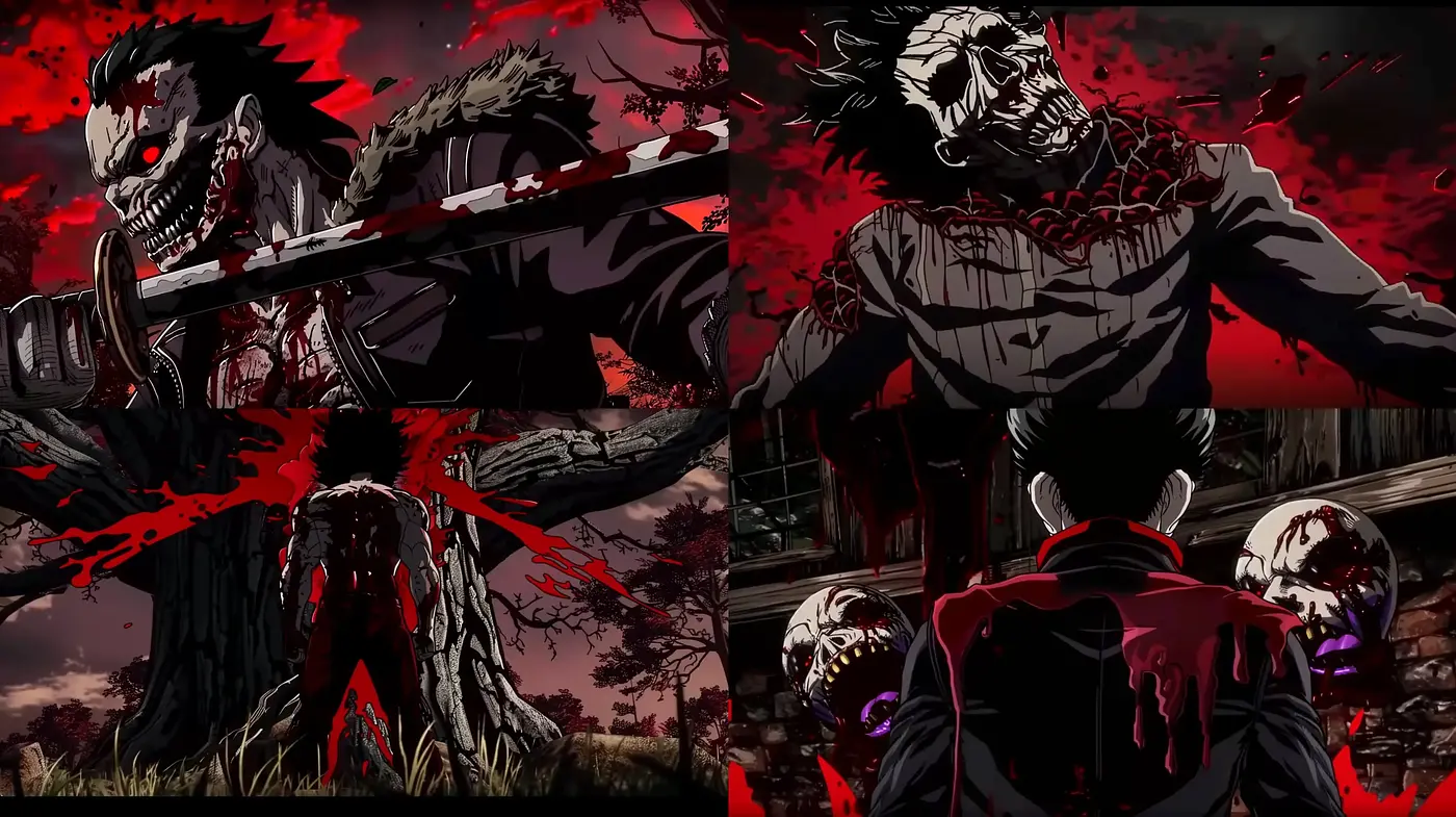 Grim Eclipse: Stylistic Homage to Dark Anime Narrative - Midjourney sref style