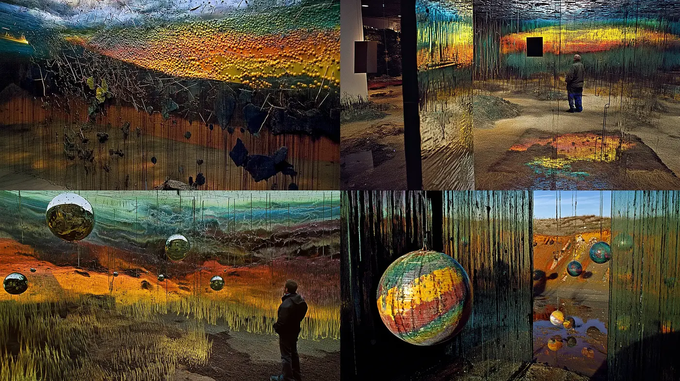 Surreal Textured Landscapes with Luminous Overtones - Midjourney sref style