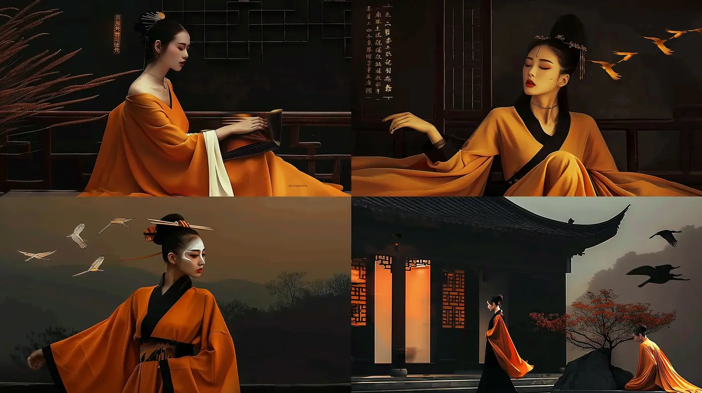Serene Elegance: A Reflection of Classical Asian Cinematography - Midjourney sref style