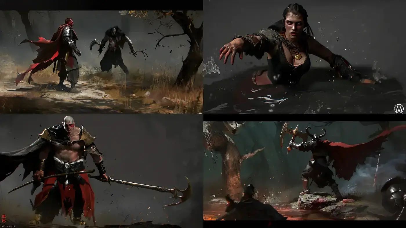Dramatic Character-Driven Fantasy Art with an Epic Undertone - Midjourney sref style