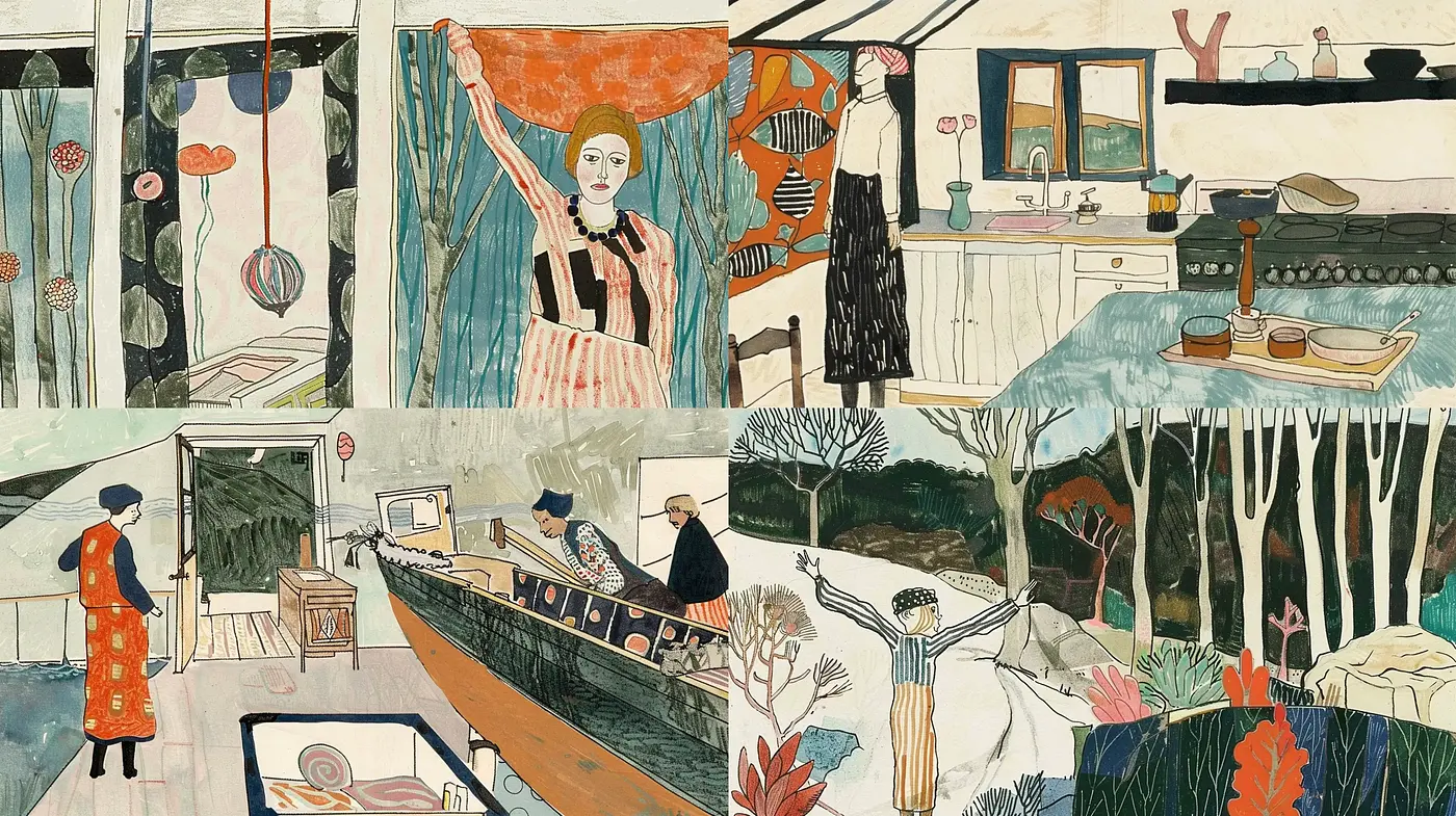 Whimsical Illustrative Essence with a Modernist Touch - Midjourney sref style