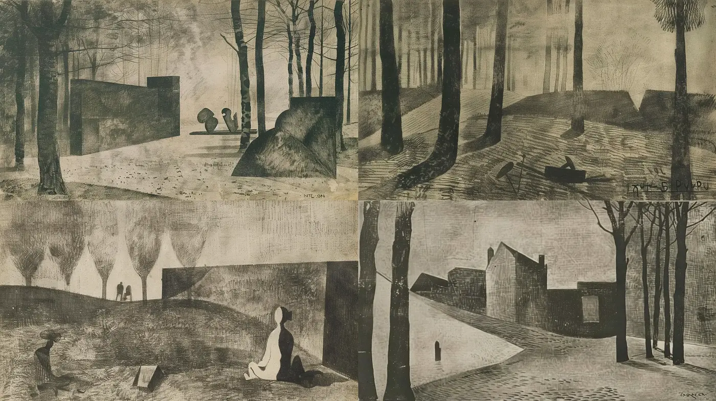 Ethereal Sepia Dreamscape: A Homage to Surrealist Visions - Midjourney sref style