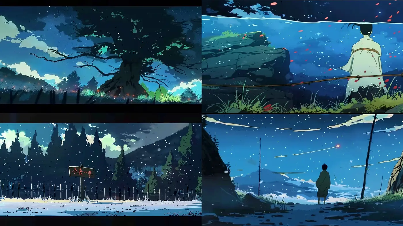 Ethereal Nocturne: A Dreamlike Fusion of Nature and Stardust - Midjourney sref style