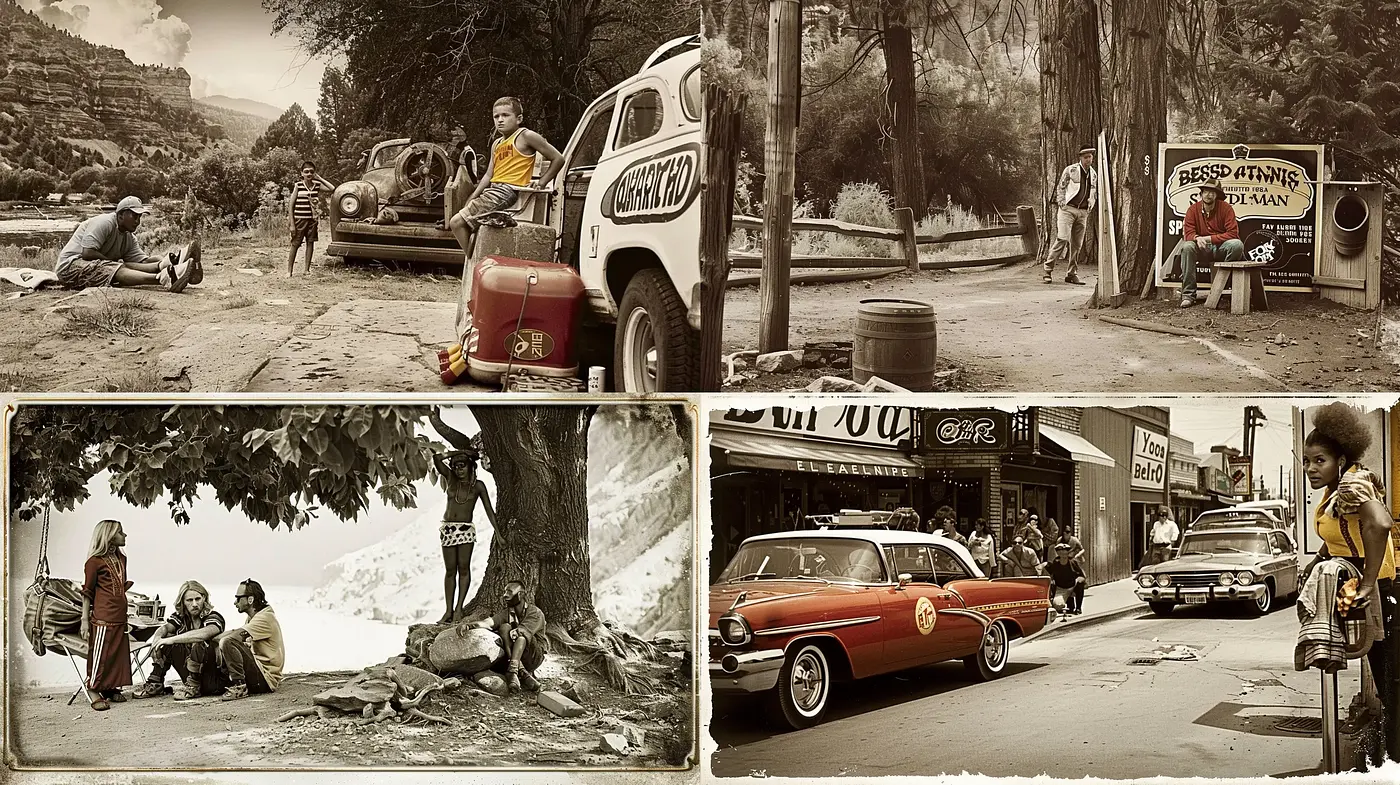 Sepia-Toned Nostalgic Americana: A Homage to Vintage Photography - Midjourney sref style