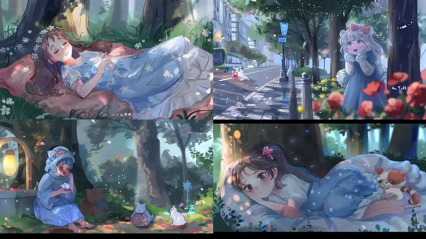 Charming Whimsical Artistry with a Dreamy Atmosphere - Midjourney sref style