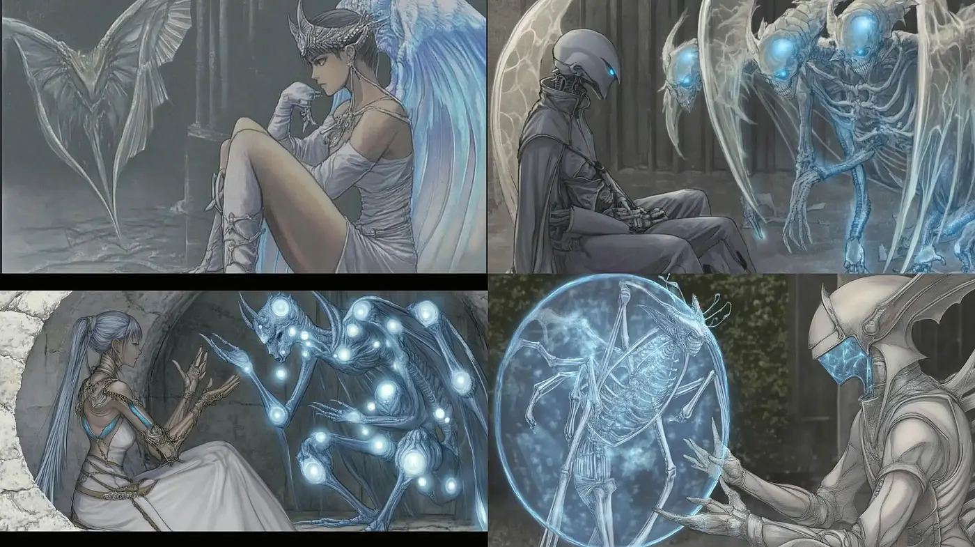 Ethereal Blue Mystique: A Fusion of Fantasy and Science Fiction Artistry - Midjourney sref style