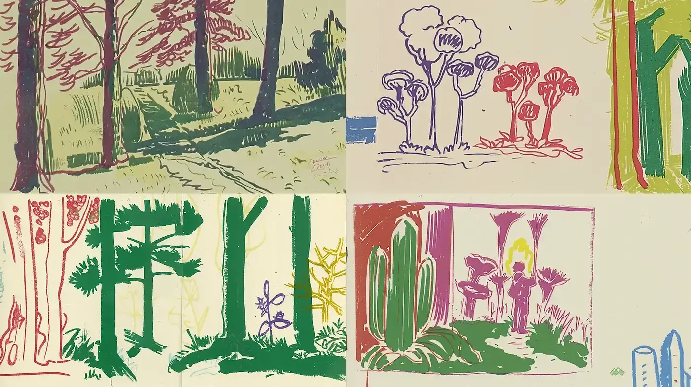 Vibrant Whimsical Landscapes with a Playful Touch - Midjourney sref style