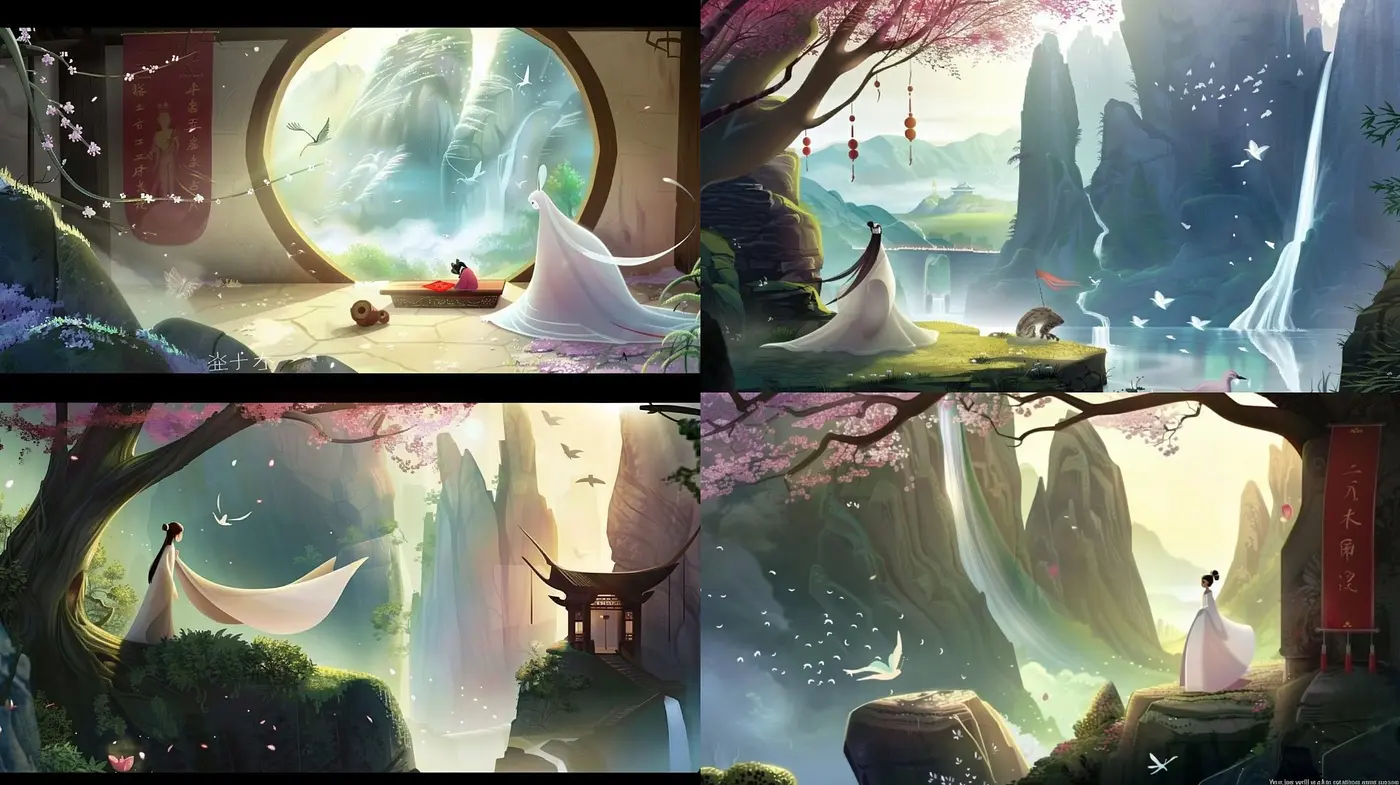 Enchanted Pastel Dreamscape: A Symphonic Blending of Serenity and Whimsy - Midjourney sref style