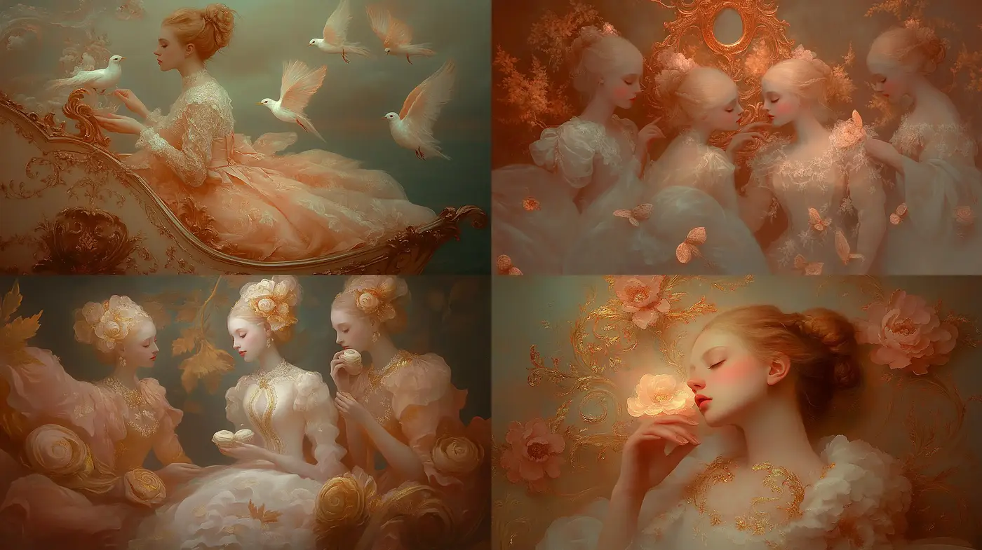 Ethereal Elegance in Soft Pastels: A Dreamy Romantic Fusion - Midjourney sref style