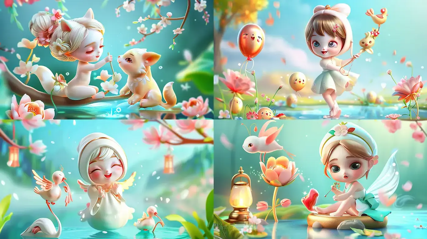 Whimsical and Enchanting Children’s Illustrations with a Dreamlike Quality - Midjourney sref style