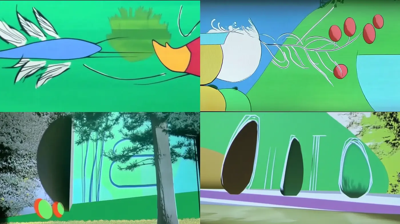 Simplified Nature in Pastel Tones with a Retro Animated Essence - Midjourney sref style