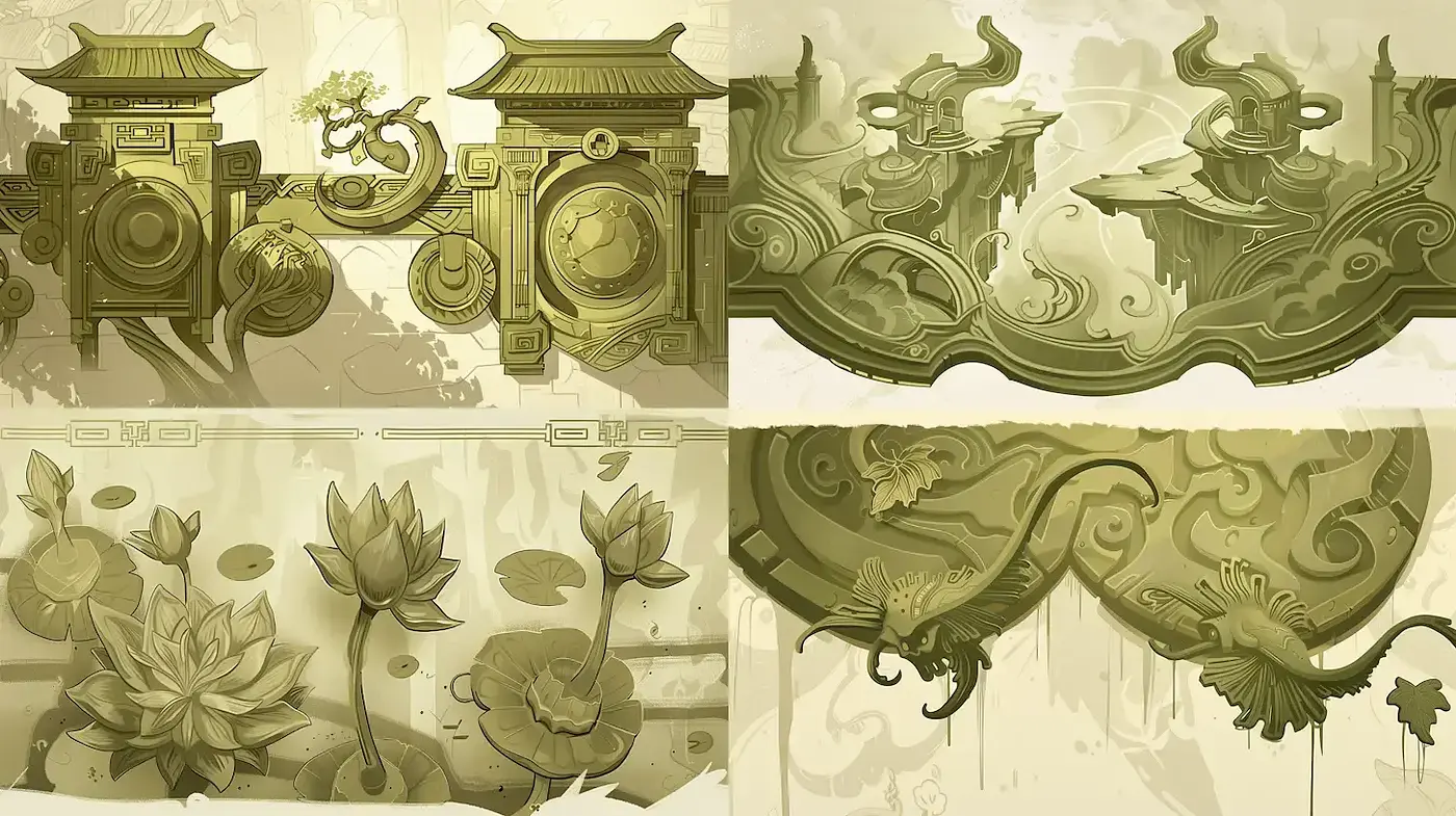Intricate Designs with a Harmonious, Natural Aesthetic - Midjourney sref style