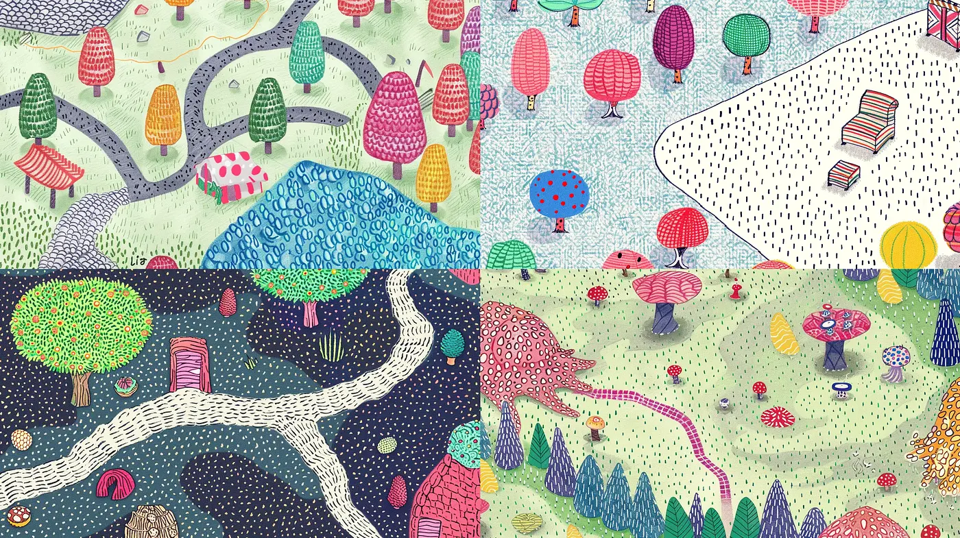 Whimsical Worlds of Stylized Fantasy Landscapes - Midjourney sref style