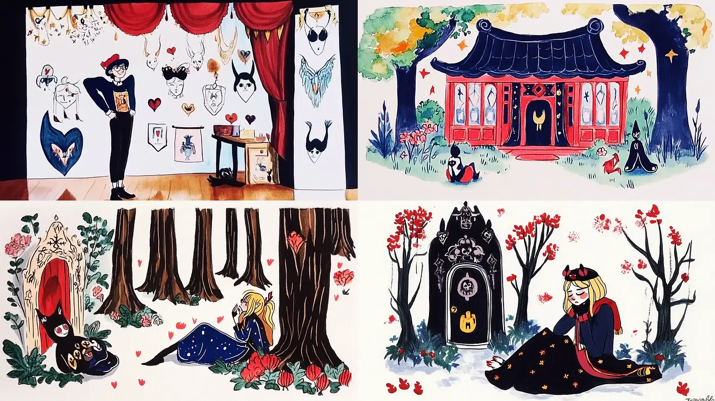 Whimsical Storybook Fusion with Vibrant Folkloric Expression - Midjourney sref style