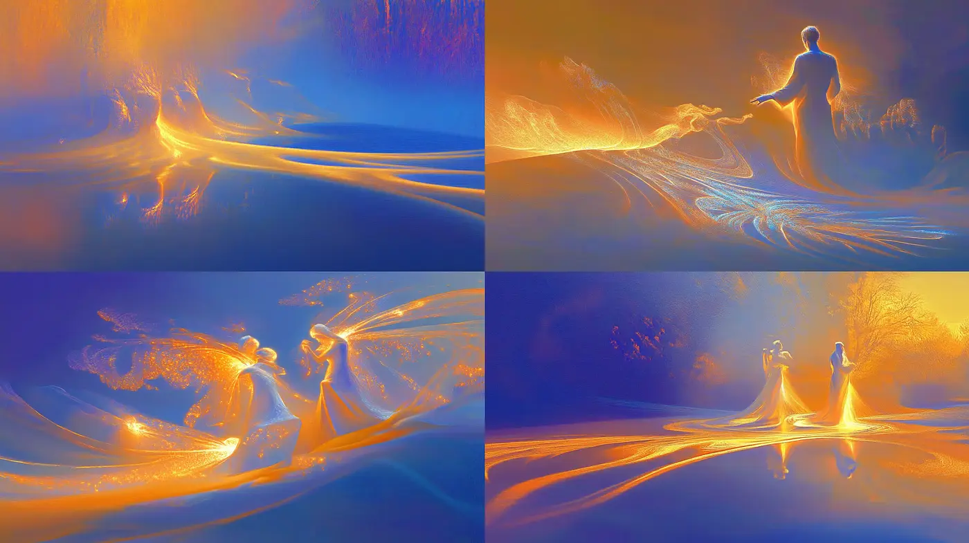 Ethereal Dawn: A Luminescent Dreamscape Fusion - Midjourney sref style
