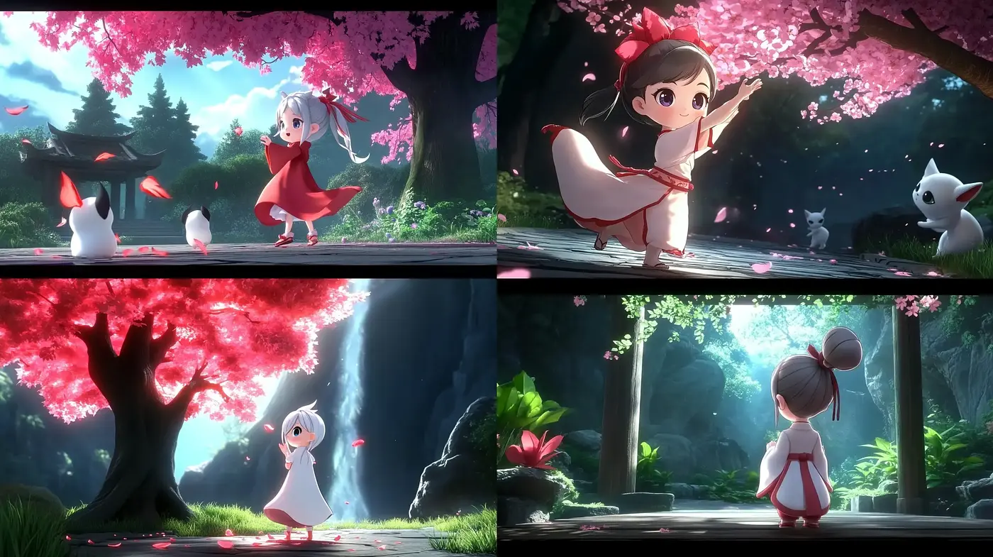 Enchanted Blossom Dreams: A Serene Anime-Inspired Landscape Series - Midjourney sref style