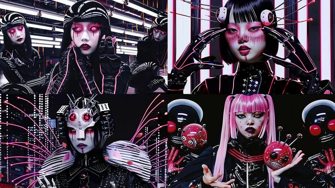 Cybernetic Dreamscapes with a Neon Noir Flourish - Midjourney sref style
