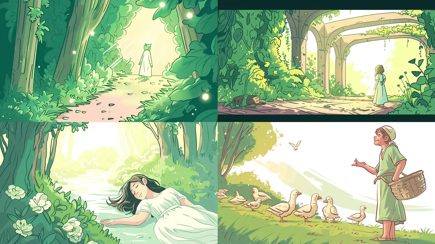 Serene Pastoral Dreamscapes with Soft Storybook Illustration Style - Midjourney sref style