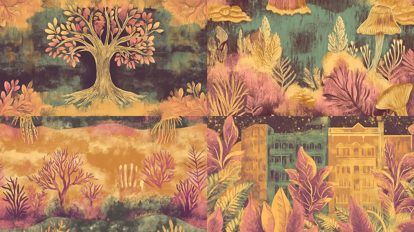 Autumnal Dreamscape in Vintage Illustrative Style - Midjourney sref style