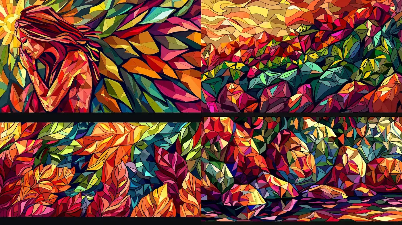 Vibrant Geometric Nature-Inspired Art with a Contemporary Feel - Midjourney sref style