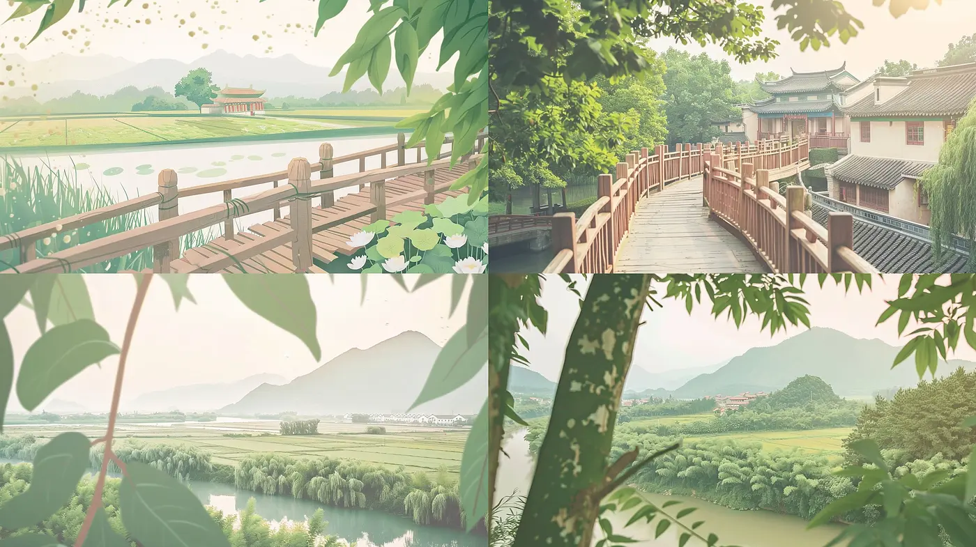 Tranquil Pastoral Dreamscapes: A Homage to Serenity in Art - Midjourney sref style