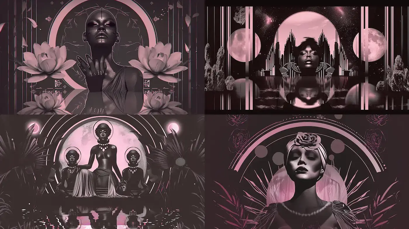 Elegant Fusion of Ethereal and Mystical Elements with a Hint of Classic Aesthetic - Midjourney sref style