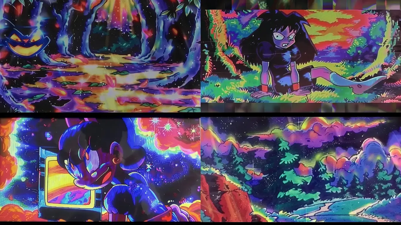 Vibrant Dreamscapes: A Psychedelic Fusion of Colors and Textures - Midjourney sref style