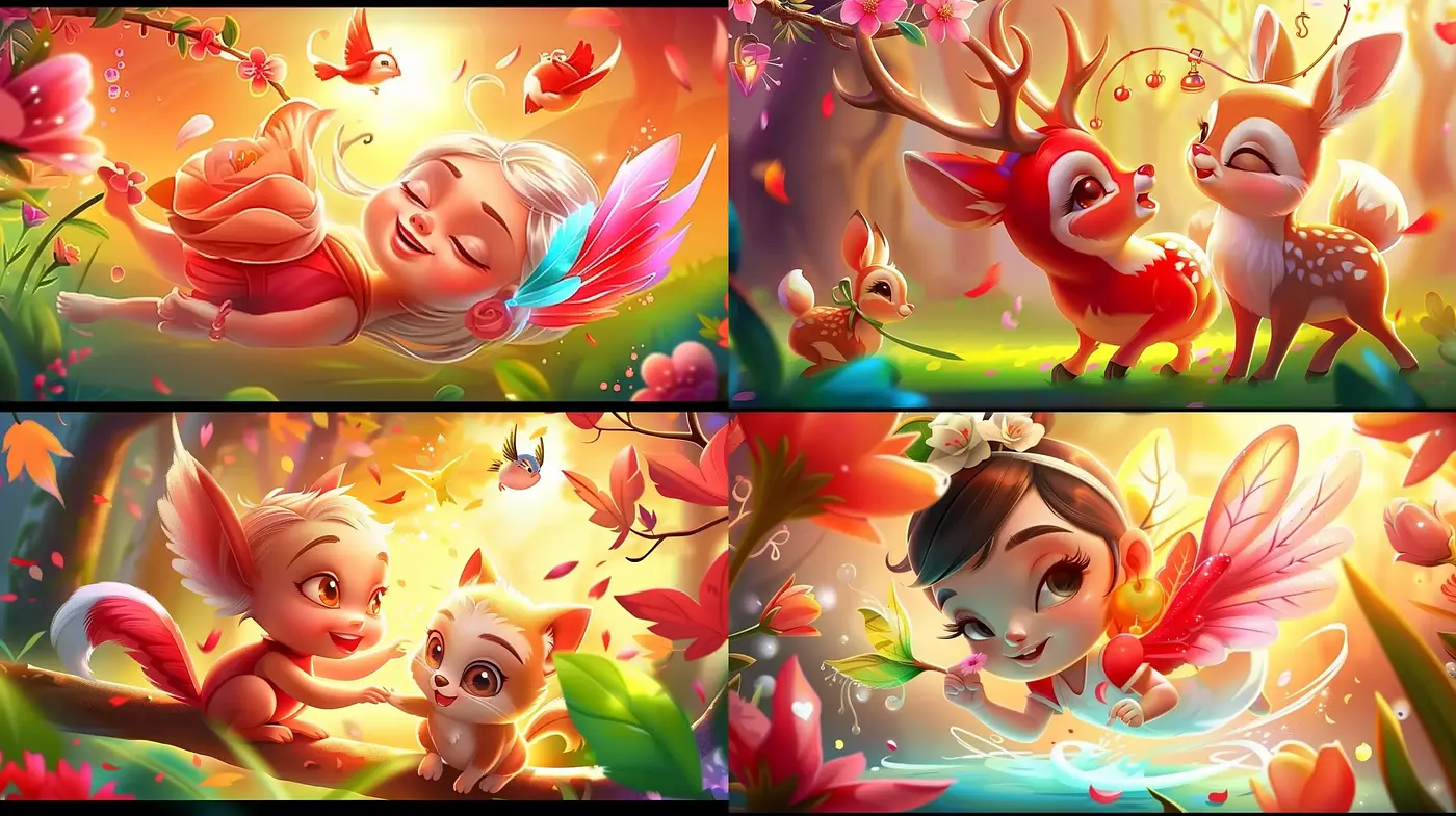 Enchanted Autumn Whimsy: A Fairytale Fusion with Vibrant Storybook Charm - Midjourney sref style